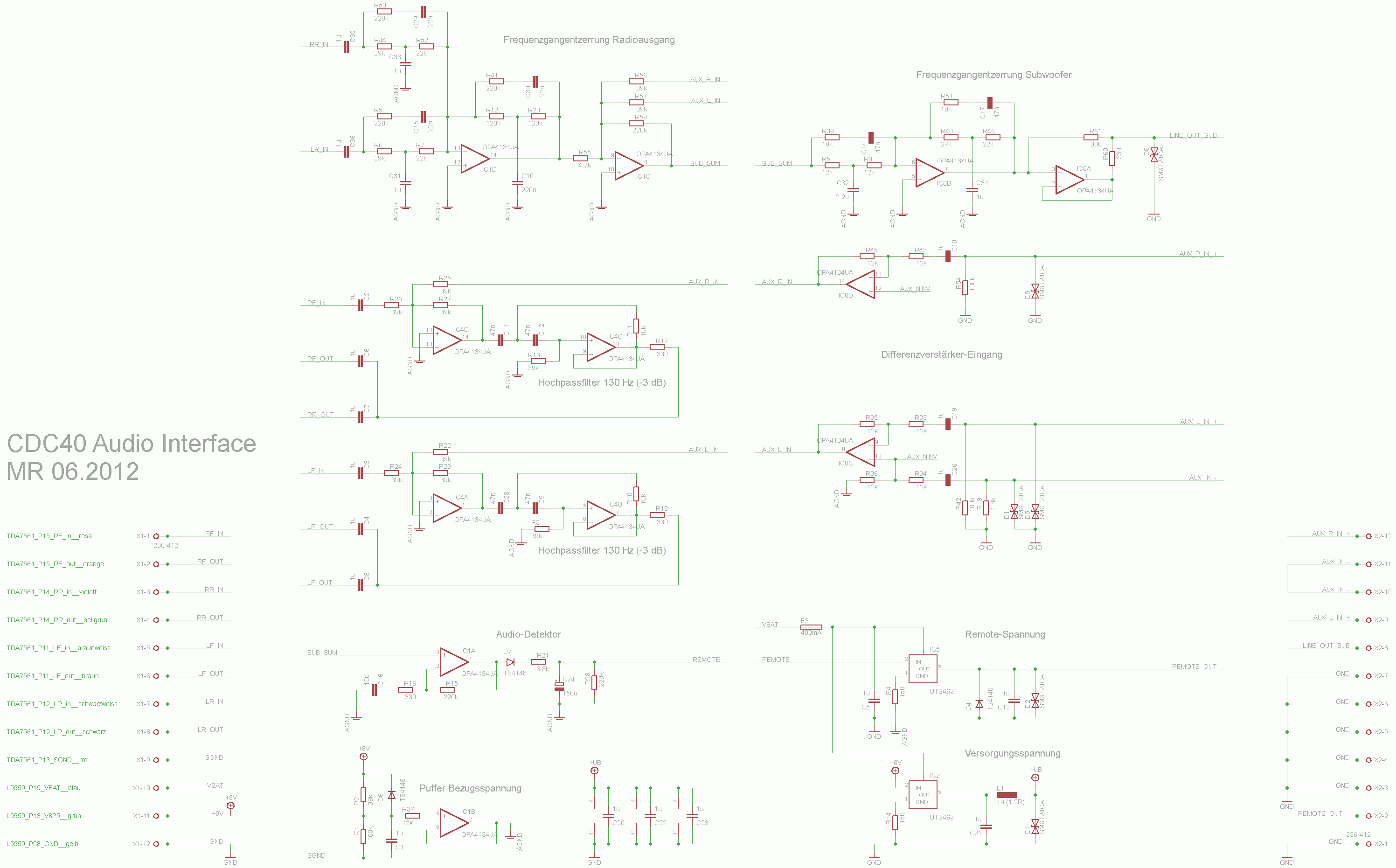 CDC40 Opera Interface Schaltung